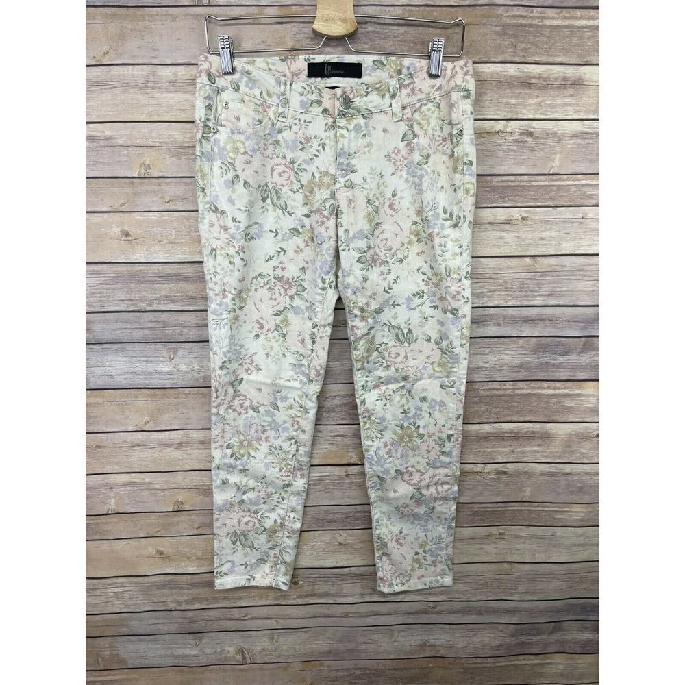 CP Jeans Size 7 Floral Skinny Jeans Cottage Core Boho Stretchy Granny Core
